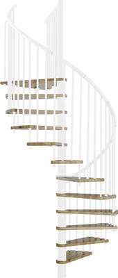 Produktbild von Minka Spindeltreppe Spiral Effect 38 - 305,5cm Geschosshöhe Eiche Weiß 160cm Durchmesser