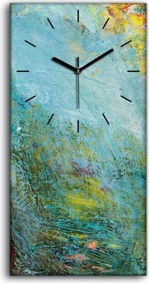 Produktbild von Küchenuhr Bürouhr Leinwand Uhr Geräuschlos 30x60 Malerei Abstrakte Kunst - schwarze Hände