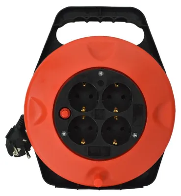 Produktbild von Kabelbox 10 Meter Kabeltrommel mit Handgriff und 4 Steckdosen