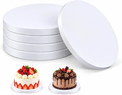 Immagine prodotto di Sottopiatto per torte, rotondo, diametro 25 cm, confezione da 5 pezzi, base stabile per torte