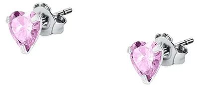 Immagine prodotto di Orecchini a forma di cuore in argento con zirconi rosa LPS01AWV28