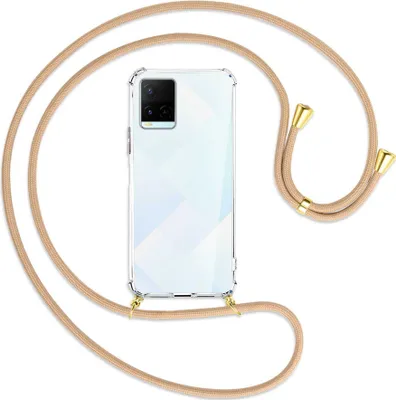 Produktbild von Handykette Backcover-Schutzhülle mit Band (Metall goldfarben) für vivo Y21s (6.51''), Y33s - beige
