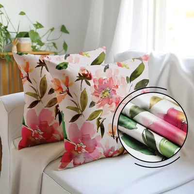 Produktbild von Dekorative Kissenhülle 40 x 40 cm mit Blumenmuster