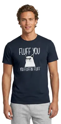 Produktbild von Spreadshirt Fluff You | Katze Mit Attitude Männer T-Shirt, XXL, Navy