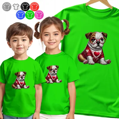 Produktbild von Kinder T-Shirt - BULDOG SZCZENIAK SERDUSZKA für Kinder - XL