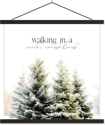 Produktbild von MuchoWow® Textilposter Weihnachten - Winter - Weihnachtsbaum 60x60 cm mit schwarzem Rahmen - Posteraufhänger