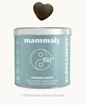 Produktbild von mammaly Relax Time Entspannungs-Snacks für Hunde – Mit Melisse, Bacillus Velezensis für Darmgesundheit, Immunsystem, Stressfrei durch den Alltag- 350g