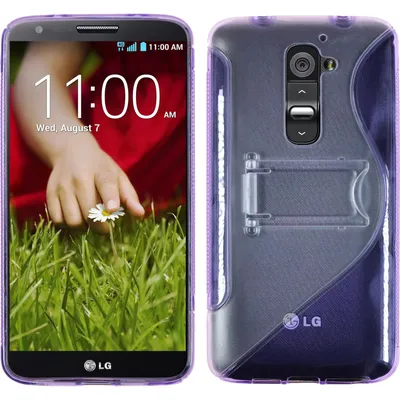 Produktbild von PhoneNatic Case kompatibel mit LG G2 - lila Silikon Hülle  + 2 Schutzfolien