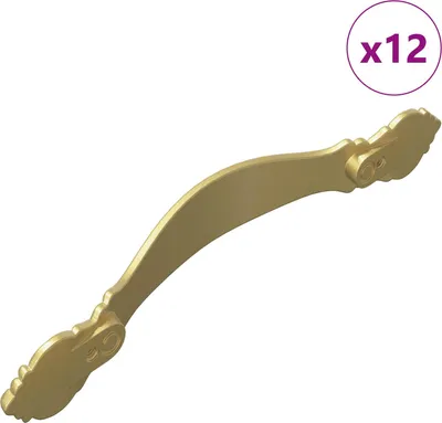 Produktbild von vidaXL Griff 12 pcs Gold 143 x 19,2 x 20 mm Zinklegierung
