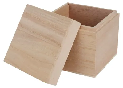 Produktbild von Holzbox Holz-Würfel 8 cm zum Öffnen, Natur, zum Bemalen und Basteln