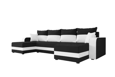 Produktbild von Modernes U-förmiges Ecksofa mit Armlehnen HORTENZIE – schwarz / weiß