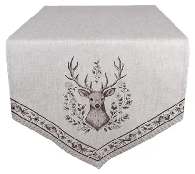 Immagine prodotto di Runner da tavola Clayre & Eef 50x160 cm in cotone beige con cervo