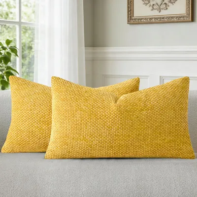 Immagine prodotto di Coperte per cuscini in chenille, 30 x 50 cm, set da 2, lavabili, per divano