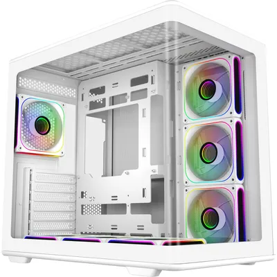 Zdjęcie produktu dla Cooler Master Elite 600, Midi Tower, PC, Przezroczysty, Biały, ATX, micro ATX, Mini-DTX, Mini-ITX, SPCC, Stal, Szkło hartowane, Gaming