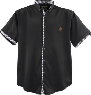 Produktbild von Übergrössen Schickes Kurzam-Hemd LAVECCHIA 9003A in Schwarz 3XL