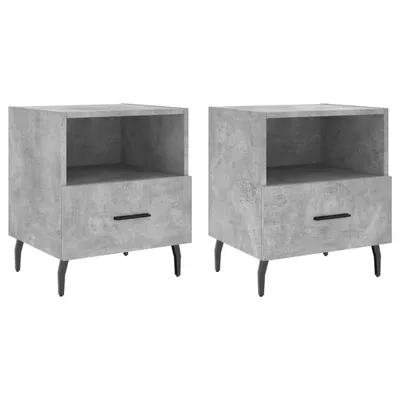Produktbild von Nachttische 2 Stk. Betongrau 40x35x47,5 cm Holzwerkstoff
