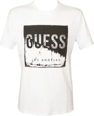 Produktbild von GUESS Herren-T-Shirt mit kurzen Ärmeln und Rundhalsausschnitt mit Aufdruck aus Baumwollmischung, Artikel X4GI09KBR40, US M - MEX/ES M - UK 36 - EUR 48 - IT M - CAN M, Cotone 60%,Poliestere 40%