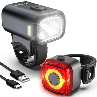 Produktbild von VICTGOAL Fahrradlicht Set StVZO Zugelassen, IPX5 Wasserdicht, USB-C, 50 Lux