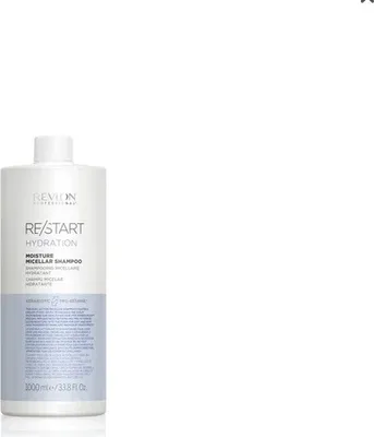 A bottle of Revlon Professional Restart Hydration Moisture Micellar Shampoo.