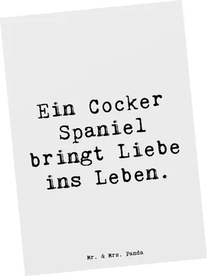 Produktbild von Mr. & Mrs. Panda Grußkarte Spruch Liebe Cocker Spaniel - Weiß - Geschenk, sozial, Hund, energiegeladener, verspielter Charakter, Hunderassen Vielfalt, intelligenter