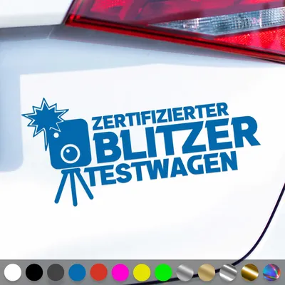 Produktbild von PantherPixel er  Aufkleber Testwagen Sticker Auto Geschenkidee Farbe Blau