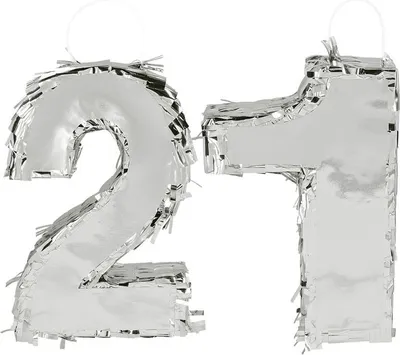 Produktbild von Pinata Zahl 21 silber glitzer 21. Geburtstag