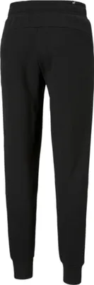 A back view of black Puma jogging pants.