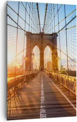 Produktbild von Bild auf Leinwand - Leinwandbild - Einteilig - New York Brücke - 80x120cm - Wand Bild - Wanddeko - Wandbilder - Leinwanddruck - Kunstdruck - Wanddekoration - Leinwand bilder - Wandbild - PA80x120-3707