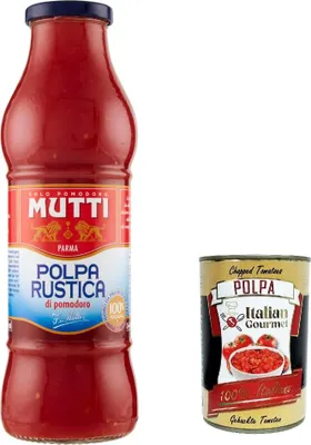 Produktbild von 8x Mutti Polpa di Pomodoro Rustica, Tomatenpulpe Tomatensauce Tomaten 100% Italienisch 690g + Italian Gourmet polpa 400g
