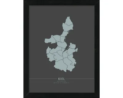 Produktbild von Gerahmtes Bild Kiel Landkarte III 33x43 cm