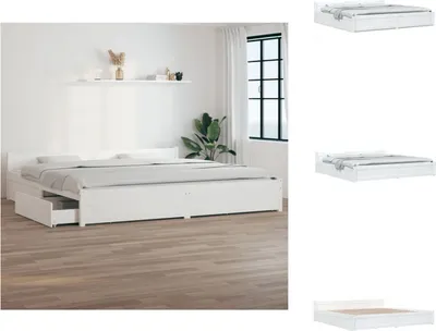 Produktbild von vidaXL Bett mit Schubladen Weiß 180x200 cm - Betten & Bettgestelle