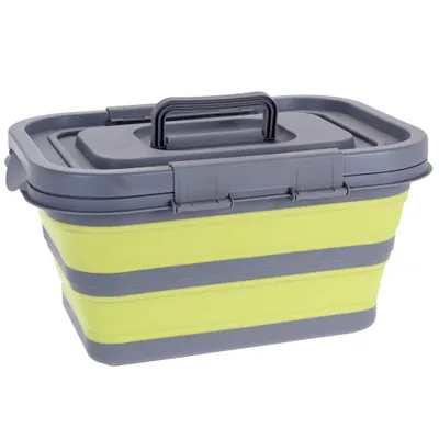 Image de Boîte de rangement Koopman, en plastique, 40 x 30 x 20 cm, gris/bleu