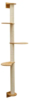Imagen del producto de Árbol rascador de pared de 175 cm con 3 plataformas para gatos. Rascador de sisal para montaje en pared