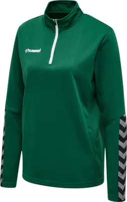 Produktbild von HUMMEL hmlAUTHENTIC HALF ZIP SWEATSHIRT WOMAN EVERGREEN