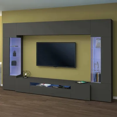 Productafbeelding van Arga - Wandmeubel, Antracietzwart, 14 planken, Italy