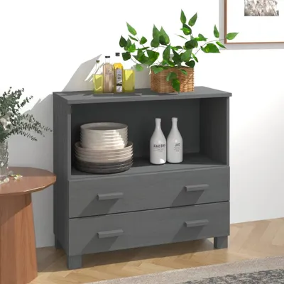 Produktbild von vidaXL Sideboard HAMAR Dunkelgrau 85x35x80 cm Massivholz Kiefer