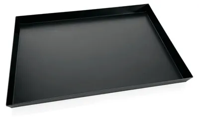 Produktbild von 4x Pizzablech eckig 50 x 50 x 3 cm  Blaublech, mit bordiertem Rand