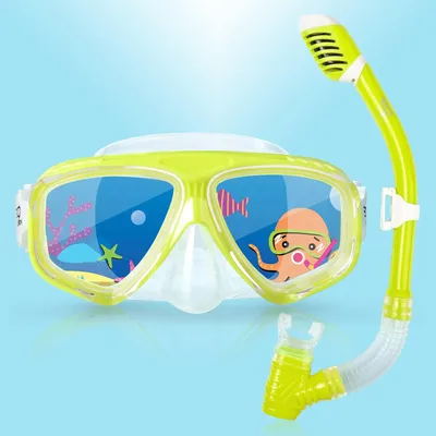 Immagine prodotto di Dry Top set snorkeling bambini unisex maschera subacquea panoramica antiappannamento con boccaglio per ragazzi ragazze attrezzatura snorkeling kit snorkeling per nuoto 3-12 anni bambini junior