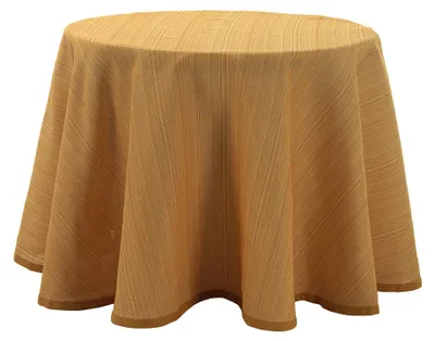 Tischdecke rund 90 cm, Gold, gestreift, modern