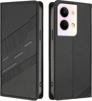 Image de Etui pour Oppo Reno9 / Reno9 Pro 5G, étui portefeuille en cuirPolyuréthaneavec fente pour cartes et fonction stand Schwarz
