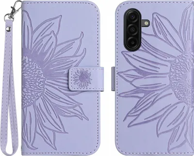 Produktbild von Samsung Galaxy A57 Hülle - Coverup Sonnenblume Klapphülle mit Schlüsselband - Lavendel