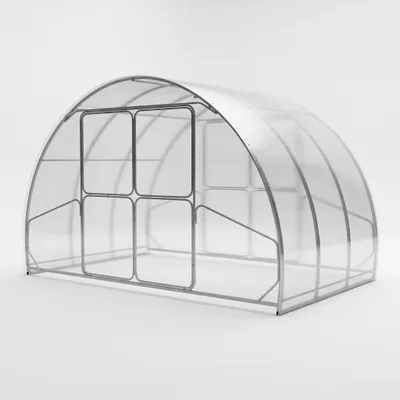 Produktbild von Gewächshaus 4x4 m, 4 mm Polycarbonat, verstärkter verzinkter Stahlrahmen 40x20 mm, Gartengewächshaus mit 2 Türen und Lüftungsfenstern, KI-generiertes Bild