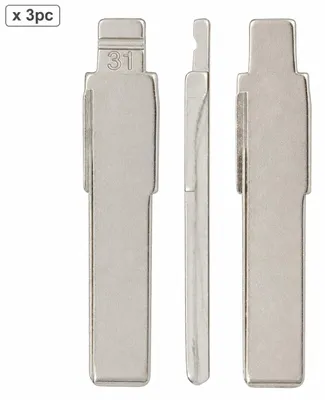 Produktbild von Satz 3 Autoschlüsselklingen 31# HU66 für VW, Audi, Seat und Skoda