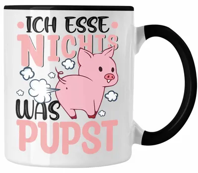 Produktbild von Veganer Tasse Geschenk Ich Esse Nichts Was Pupst Vegan Geschenkidee Lustiger Spruch Vegane Lebensweise Veganerin (Schwarz)