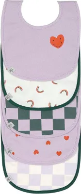 Productafbeelding van Famanu set van 5 slabbetjes met klittenbandsluiting - waterdicht, katoen