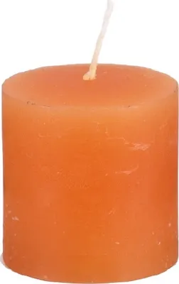 Produktbild von Rustic Stumpenkerzen orange, 50 x 50 mm, 1 Stück, Original durchgefärbte Kerzen