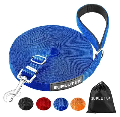 Produktbild von Schleppleine für Hunde, Verstellbare Laufleine mit Gepolstertem Griff, Blau, 3m