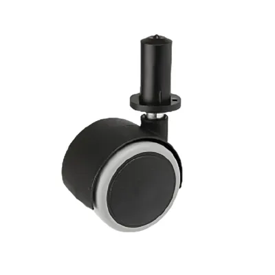 Produktbild von Möbelset, Dorn 8mm, mit Hülse Durchmesser 50mm/40kg, für Parkett | Möbelrad | Räder für Möbel, Bürostuhl, Beistellbett, Schreibtischstuhl, Hocker | Stuhl-Rad | Schwarz