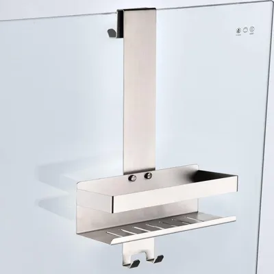 Produktbild von Duschablage Duschregal Duschkorb - Edelstahl - Gebürstet - 40 cm - Ohne Bohren