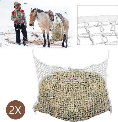 Immagine prodotto di Jiubiaz rete per fieno portafieno rete per attività rete per sacchi di fieno rete per mangimi, cavalli extra a maglie strette 3 cm rete 2 pezzi 160 x 100 cm
